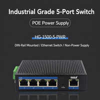 Switch Ethernet Industrial de 5 Puertos y 100Mbps para Riel DIN, Sin Fuente de Alimentación