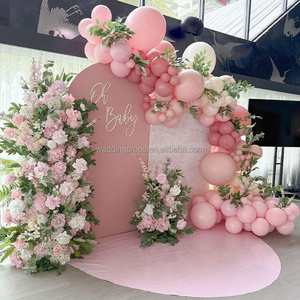 Ensemble de panneaux de fond carrés <span class=keywords><strong>en</strong></span> PVC blanc mat, personnalisables avec nom, pour baby shower, mariage, scène, événement, décoration, arrière-plan de photomaton - Product Image 4