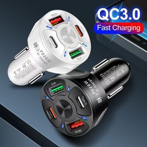 100W Phổ Sạc Xe Hơi Cho Điện Thoại Nhanh Chóng Sạc Trong Xe 4 Cổng Pd 20W Qc3.0 3.1A 2 USB 2 Loại C Phí Adapter Với Hộp Bán Lẻ - Product Image 3