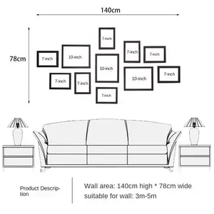 Grosir warna-warni 5 inci 6 inci 7 inci 8 inci 10 inci bingkai foto PVC 12 inci untuk tampilan atas meja dan dudukan Dinding