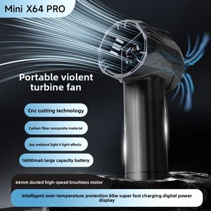 Nouveau Mini X64 <span class=keywords><strong>Pro</strong></span> Version Améliorée Ventilateur Turbo Puissant à Vitesse Variable Continue Balayeuse de Feuilles Charge Rapide 60W Lumière SOS - Product Image 1