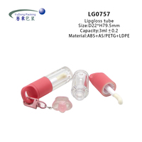 Tubes de brillant à lèvres de petite capacité 3ml en gros étiquettes en plastique PETG personnalisées pinceau de costume Safari-emballage de cosmétologie