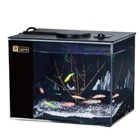 Aquarium de bureau JSD YEE avec filtre latéral, aquarium silencieux tout-en-un avec éclairage LED, design anti-rayures pour la revente