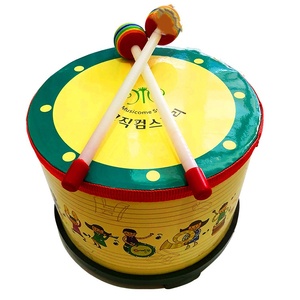 Wholesale 20CM Wooden Colorful Cartoon Children's Hand <b>Drums</b> Korean Floor <b>Drum</b> Set Music Orff Percussion Instruments for Kids - Product Image 3