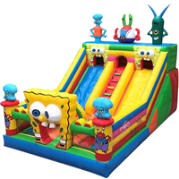 Château gonflable écologique en PVC avec toboggan pour 20 enfants, idéal pour la location commerciale et les fêtes en extérieur
