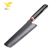Couteau de cuisine professionnel japonais KEENHOPE en acier SKD11, couteau Nakiri Sanmai à 3 couches, avec renfort en cuivre et manche en fibre de carbone