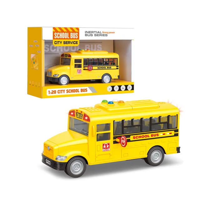 Mainan bus listrik inersia skala 1:20, mobil mainan elektrik bus sekolah mainan bus kota
