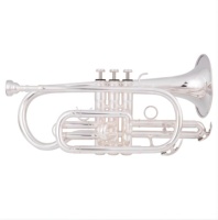 Professional High Quality Brass Body BB Key Cornet Trumpet Silver-Plated Finish 3-Piston Valves Beginner-Friendly Durable Wind