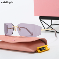 Nouvelles lunettes de soleil rétro incurvées sans monture avec verres dégradés, protection UV400, MU 54, personnalisables pour femmes
