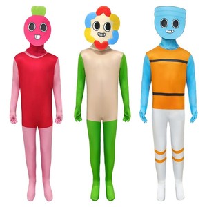 Costume de cosplay Dandy's World pour enfants, combinaison unisexe rouge avec masque et haut vert - Product Image 4