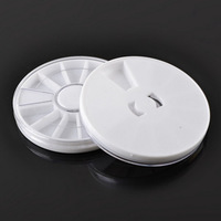 Boîte à bijoux professionnelle pour nail art, mini, portable, japonaise, solide, avec plateau rotatif scellé à 12 compartiments amovibles pour perles et rivets, facile à utiliser