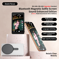 Perche à selfie magnétique en plastique RK-X40L pour vlog HD et affichage de selfie pour diffusion en direct de la caméra arrière du smartphone