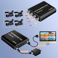 Multi-visionneur SDI 4x1 DC 5V avec sortie HDMI et séparateur d'écran