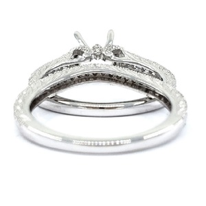China Factory Price Fabulous Design Top Quality Platinum White Gold Real Diamond Round Shape Wedding Ring Set for Bridal - Product Image 2