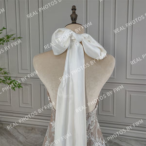 Vraies photos de haute qualité robe de mariée sirène en dentelle pailletée à licou pour femmes élégantes robe de mariée pour mariage 15889 - Product Image 5