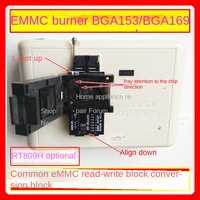 Adaptateur de siège de lecture-écriture EMMC Burner BGA153 pour appareils électroménagers, compatible RT809H pour BGA169 et RT-BGA169-01 1.8V