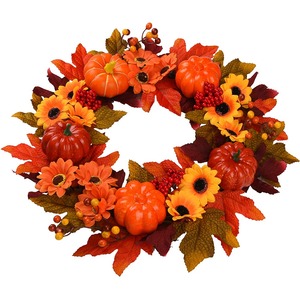 <span class=keywords><strong>Osier</strong></span> feuille d'érable baie Halloween <span class=keywords><strong>couronne</strong></span> maison Thanksgiving <span class=keywords><strong>couronne</strong></span> porte suspendu automne couleur décoration sainte feuille d'érable <span class=keywords><strong>couronne</strong></span> - Product Image 6
