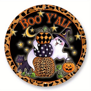Decoración de fiesta de Halloween de madera más vendida, letrero colgante, sombrero de bruja, gato, letrero de puerta espeluznante, suministros de ambiente para fiestas y vacaciones - Product Image 5