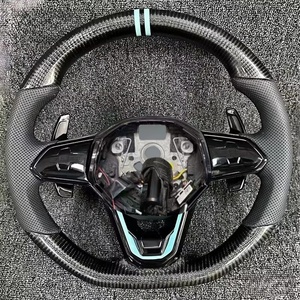 Volante de Cuero con LED Personalizado, Accesorios para Automóviles <span class=keywords><strong>Volkswagen</strong></span> GOIF Gti7 GTS Tiguan L, Volante de Fibra de Carbono - Product Image 3