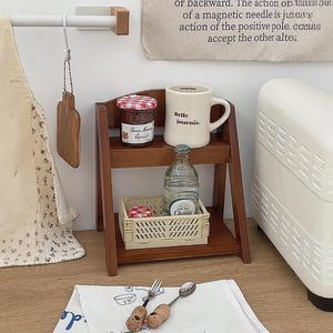 Wooden Desktop Organizer <b>Shelf</b> Double Layer Storage <b>Rack</b> For Office Study Room Home Decoration Durable Standing Type - Product Image 5