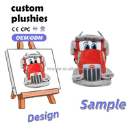 Peluche personnalisée en forme de voiture de dessin animé, Kawaii, douce et mignonne, cadeau pour enfants, mascotte de fête, jouet promotionnel pour entreprise