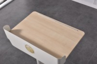Blanco ergonómico de altura ajustable neumático Rolling Riser Podio móvil para oficina en casa Smart Laptop Desk Cart Stand up Desk