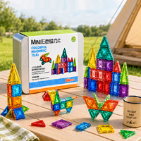 Bloques Magnéticos de Construcción, 96 Piezas, Caja Metálica Portátil, Juego de Bloques Magnéticos para Niños, Viajes, Aprendizaje STEM, Regalo para Niños Mayores de 3 Años
