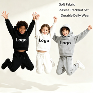 Ensemble de sweat-shirts en polaire à capuche à manches longues pour garçons et filles, avec logo personnalisé, nouvelle collection automne/hiver - Product Image 1