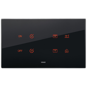 Pannello di Controllo Smart VIMAR a 8 Pulsanti in Vetro Nero per Domotica - Product Image 1