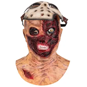 Hiasan kepala lateks dari Jumat, topeng halloween mengerikan, masker kepala menyeramkan Jason's ke-13