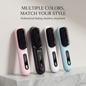 Alisador de Pelo Portátil Inalámbrico con Recubrimiento Cerámico, Peine Iónico Alimentado por Batería y USB para Uso en RV, No Daña <span class=keywords><strong>el</strong></span> Cabello, Viaje - Product Image 5