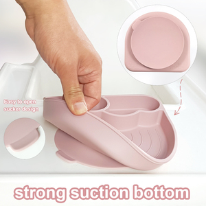 Plato de Silicona para Niños Pequeños con Logotipo Personalizado, Plato de Alimentación para Bebés Antideslizante con Ventosa, Plato de Comedor Resistente al Calor - Product Image 2