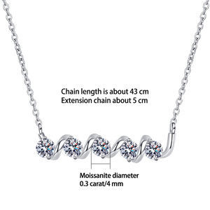 Colgante de lujo con diseño de nuevo estilo, joyería Total chapada para mujer, collares de moissanita de Plata de Ley 925 - Product Image 3