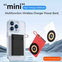 Produits à la mode 2025 15W + 2.5W Banque d'alimentation de charge sans fil magnétique avec câble pour écouteurs de téléphone