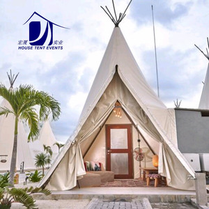 Tipi Tent <b>Canvas</b> Single Layer Quick Opening Steel <b>Frame</b> Summer Outdoor Wedding Party Use UV Resistance - Product Image 2