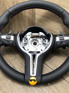 <span class=keywords><strong>Volant</strong></span> en cuir pleine fleur style <span class=keywords><strong>M</strong></span> Sport, antidérapant, pour modification de voiture, compatible avec <span class=keywords><strong>BMW</strong></span> X1 X2 X3 F30 F10 F21 F22 F15 F16 F45 - Product Image 3