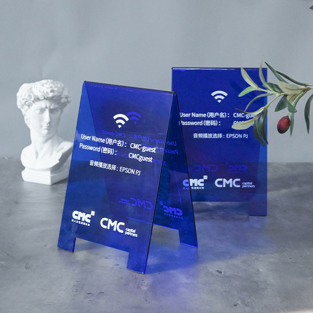 Acrylic Double-sided QR Code WiFi Prompt Sign Desktop Billboard Customization