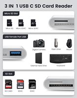 Adaptador de Tarjeta de Memoria USB C a MicroSD/SD para iPhone 15 16/iPad mini/Mac/Laptop, Adaptador de Tarjeta de Memoria USB-C/Tipo C para iMac, MacBook Pro Air