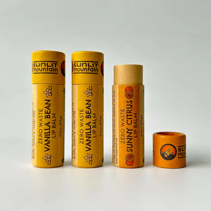 Cilindro desodorante pequeño reciclable, barra de papel, contenedor de grado alimenticio para bálsamo labial, lápiz labial de realce, tubo de papel de cartón Kraft - Product Image 1