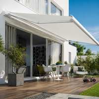 Auvent de luxe en aluminium à cassette intégrale, résistant aux UV et imperméable, pour jardin, terrasse, restaurant/café, extérieur