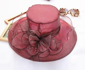 หมวกปีกกว้างพับได้ ผ้าออร์แกนซ่า สำหรับฤดูใบไม้ผลิและฤดูใบไม้ร่วง สไตล์ซินาเมย์ เหมาะสำหรับไปโบสถ์ งานพิธีต่างๆ ขายส่ง  สำหรับใช้ที่ชายหาดและงานปาร์ตี้  หมวก Eden - Product Image 4