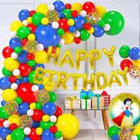 Bleu Jaune Vert Latex Guirlande Kits Ballon pour Blanche-Neige Thème Enfant Fête D'anniversaire Arrangement En Gros