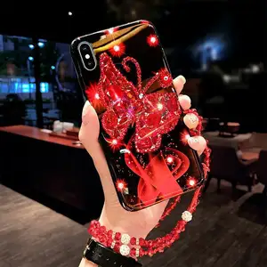 Top Supplier Accept Custom Beautiful Diamond Bow Design Soft TPU Mobile Phone Back Cover Case For Iphone 12 Pro Max