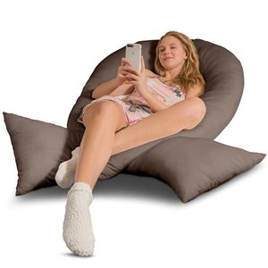 Oreiller de corps pour dormeurs latéraux Jumbo XXL avec housse en coton marron chocolat, respirant, lavable en machine, oreiller orthopédique - Product Image 1