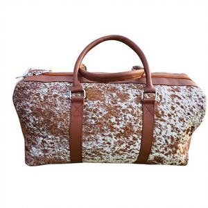 Sac de voyage moderne vintage en cuir véritable avec fermeture éclair, style western de luxe LHDB-0154 - Product Image 1