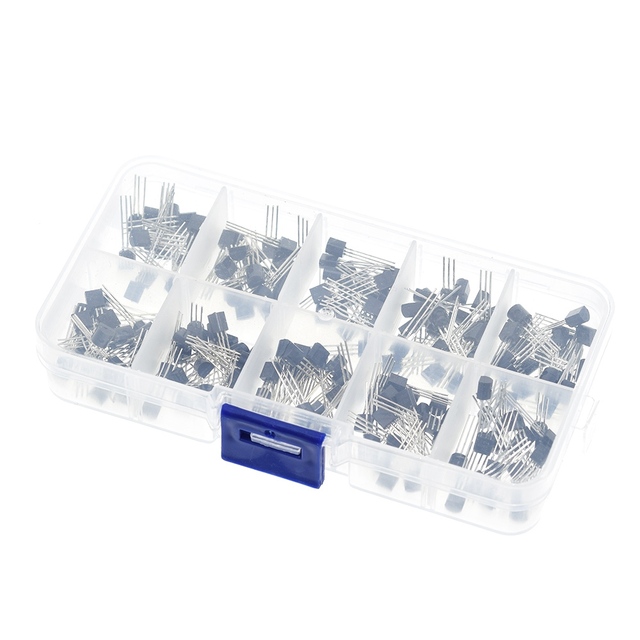 200pcs/set 10Values TO-92 Transistor Assortment Kit BC337 BC327 2N2222 2N2907 2N3904 2N3906 S8050 S8550 A1015 C1815 Box Package