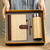 Coffret cadeau de Noël personnalisé A5 en bois bambou carnet de notes coffret cadeau Journal cahier et stylo tasse thermique-pour les cadeaux d'affaires pour les hommes