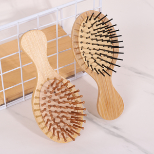 Tự Nhiên Túi <span class=keywords><strong>Mini</strong></span> Tre Lông Massage Đệm Detangling Bàn Chải Du Lịch Nhỏ Bàn Chải Tóc Tre Bé Tóc Bàn Chải Cho Trẻ Em - Product Image 4