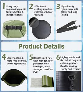 กระเป๋าเป้กันน้ำแบบแห้งสำหรับพายเรือ ล่องแก่ง เดินป่า  พร้อมโลโก้ OEM ตามสั่ง  กระเป๋าเป้กันน้ำสำหรับกีฬาทางน้ำ - Product Image 3