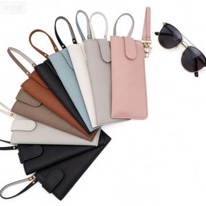 Portable <b>Sunglasses</b> Pouch with with Wrist Strap Promotional Pu Leather <b>Sunglasses</b> Case Eyeglasses Pouch with Keychain Hook - Product Image 1